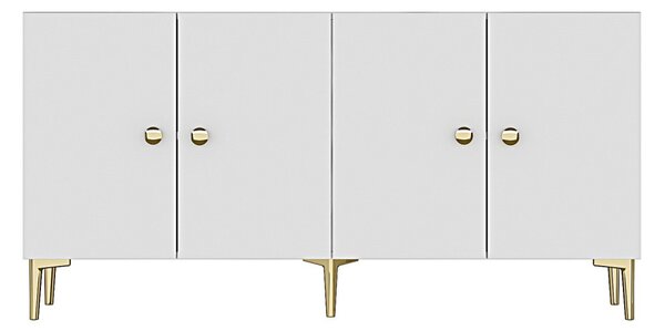 Simple komód, fehér-arany, 150 cm