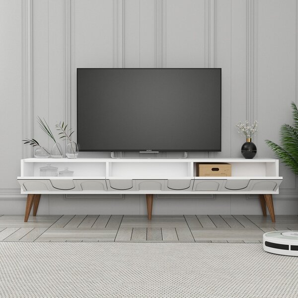 Lyon TV-állvány, fehér-dió, 180 cm – TR845HCT5595