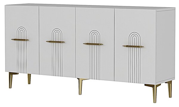 Ida komód, fehér-arany, 150 cm