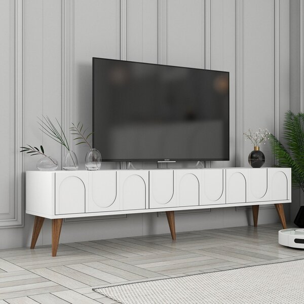 Lyon TV-állvány, fehér-dió, 180 cm – TR845HCT5595