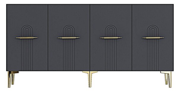 Ida komód, antracit-arany, 150 cm