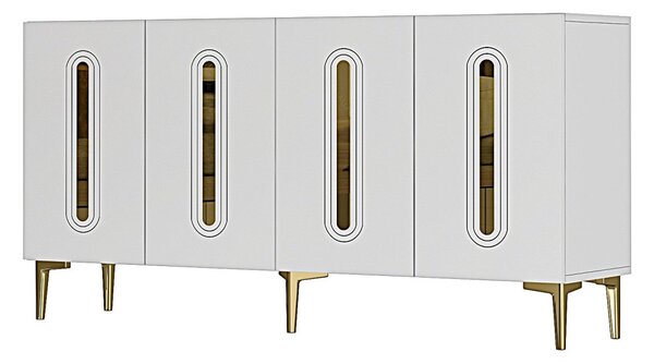Rany komód, fehér-arany, 150 cm