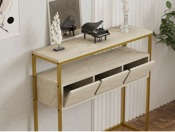 Guarda Travertine and Gold konzolasztal