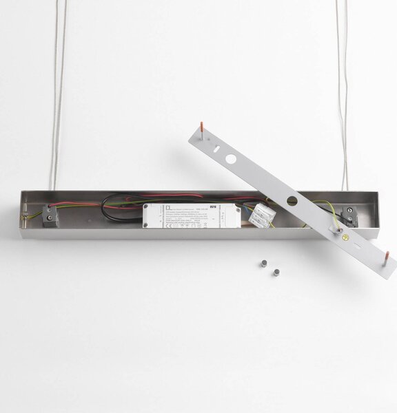Quitani Hiba LED-es függőlámpa, natúr tölgyfa, hossza 148 cm, dimmelhető, Világos fa, Nappali / Étkező, Fa, Modern