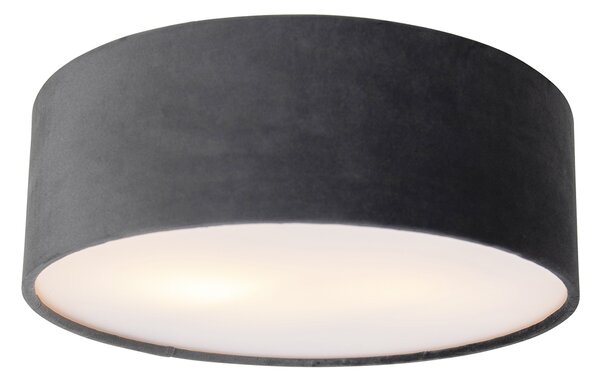 Modern mennyezeti lámpa szürke 30 cm arany belsővel - Drum