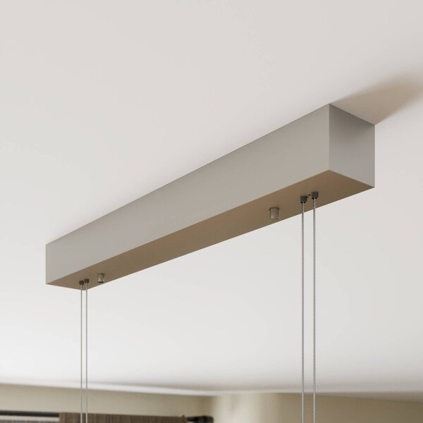 Quitani LED függő lámpa Nora, természetes tölgy, hossza 118 cm, dimmelhető, Világos fa, Nappali / Étkező, Fa, Modern