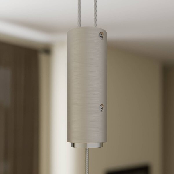 Quitani LED függő lámpa Nora, természetes tölgy, hossza 118 cm, dimmelhető, Világos fa, Nappali / Étkező, Fa, Modern