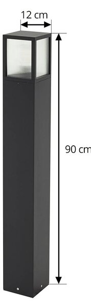 Lucande Klemens ösvényvilágítás, 90 cm, fekete, fém, IP54, dimmelhető, Fekete, Alumínium, Modern