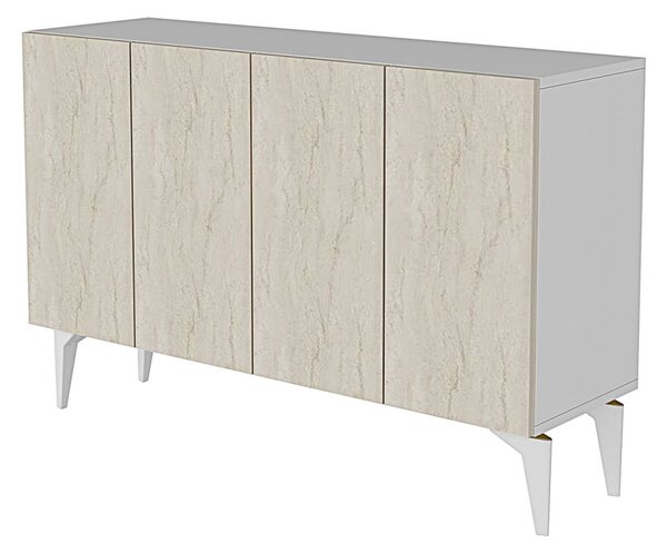 Lipa komód, fehér-travertin, 120 cm