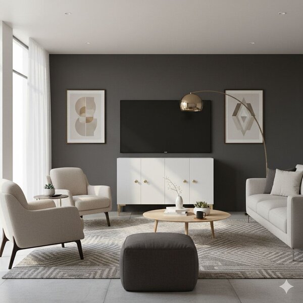 Simple komód, fehér, 120 cm