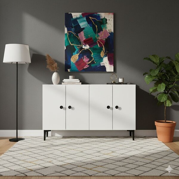 Pella komód, fehér, 120 cm