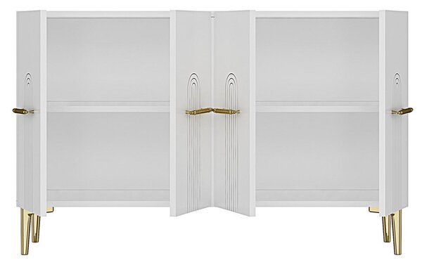 Ida komód, fehér-arany, 120 cm