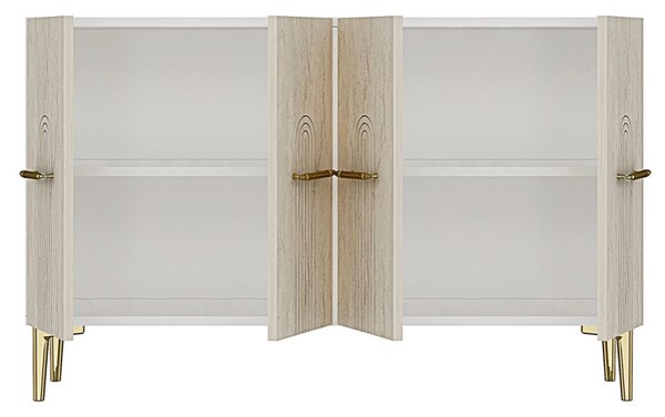 Ida komód, fehér-travertin, 120 cm – TR555CHM1421