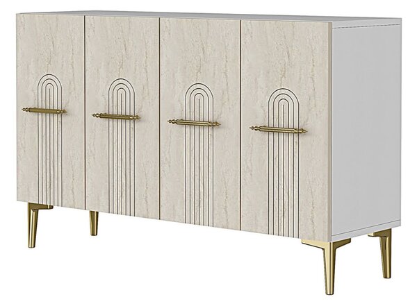 Ida komód, fehér-travertin, 120 cm – TR555CHM1421