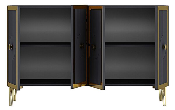 Pega komód, antracit-arany, 120 cm