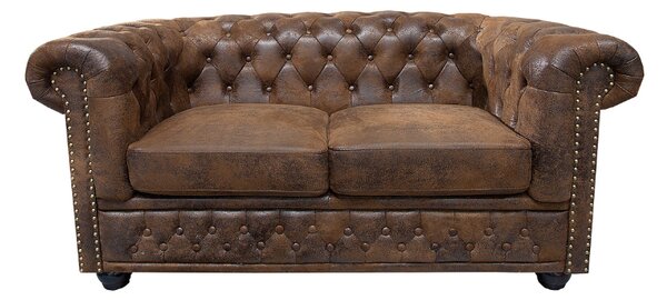 Chesterfield Antik 2 személyes barna kanapé