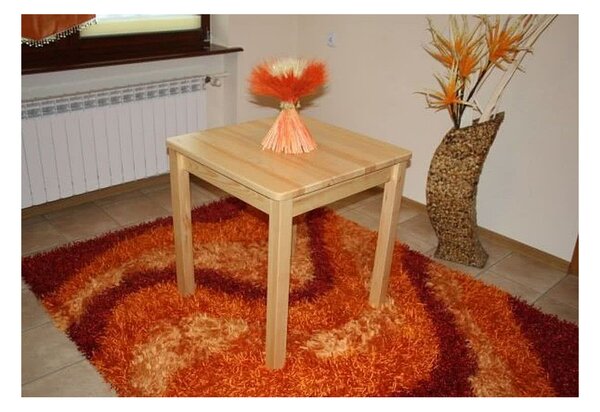 Tömörfa asztal, négyzetes, 60x60 cm, világos borovifenyő