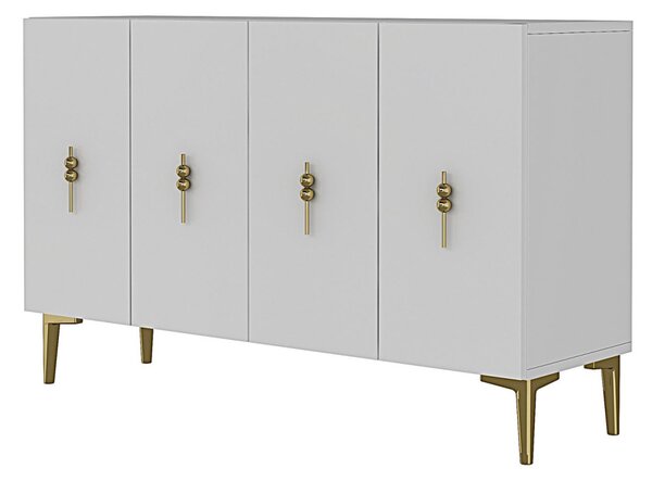 Komód, fehér-arany, 120 cm – TR555CHM1429