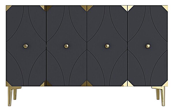Alfa komód, antracit-arany, 120 cm