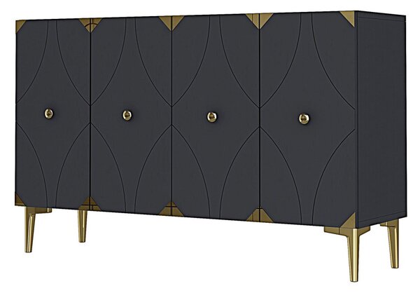 Alfa komód, antracit-arany, 120 cm