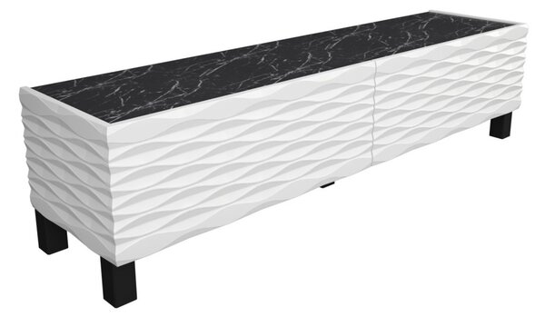 Lerze TV-állvány, fehér-fekete, 149,2 cm