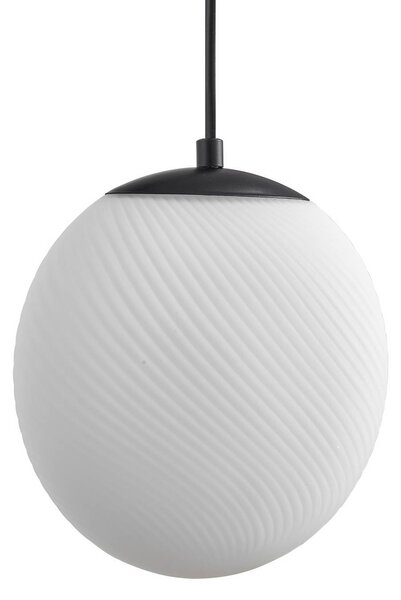 Lucande Lunelle lógó világítás, fekete, üveg, 4 izzós, Ø 40 cm, dimmelhető, Nappali / Étkező, Üveg, Modern