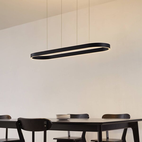Lucande Smart LED lógó világítás Melinay, fekete, CCT, Tuya, dimmelhető, Fekete, Nappali / Étkező, Alumínium, Modern