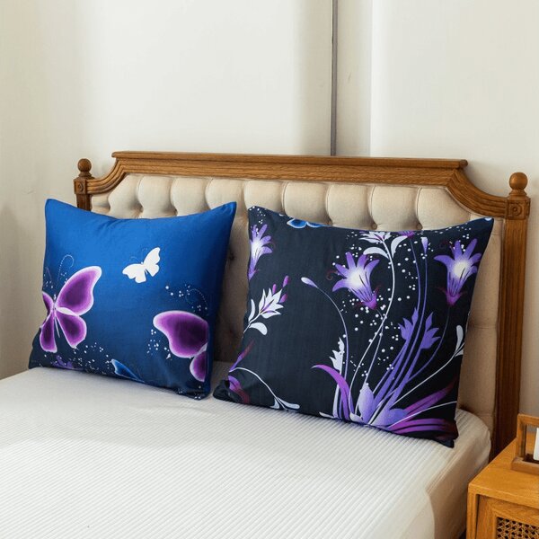 Mikroszálas ágynemű VIOLET BUTTERFLY sötétkék Ágyneműhuzat mérete: 70 x 90 cm | 140 x 200 cm