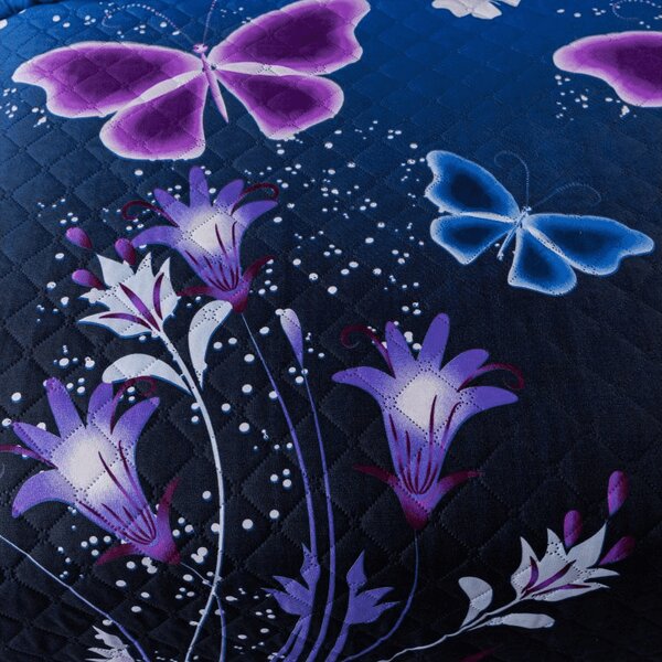 Ágytakaró VIOLET BUTTERFLY, sötétkék Méret: 220 x 240 cm