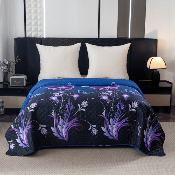 Ágytakaró VIOLET BUTTERFLY, sötétkék Méret: 220 x 240 cm