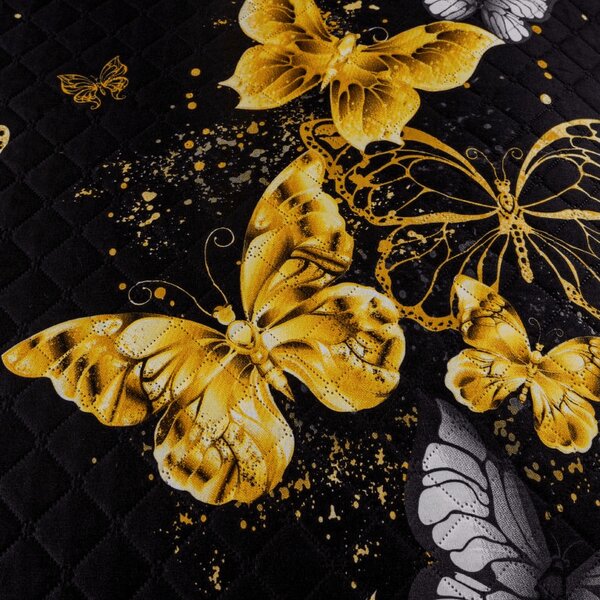 Ágytakaró GOLD BUTTERFLY fekete Méret: 170 x 210 cm
