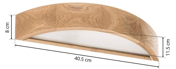 Envostar Kerio fali világítás, szélesség 40,5 cm, tölgyfa, dimmelhető, Világos fa, Nappali / Étkező, Fa, Modern