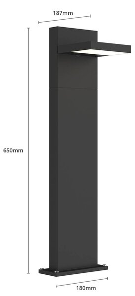 Lucande LED pillér világítás Silvan, 65 cm, antracit, fém, Fekete, Alumínium, Modern