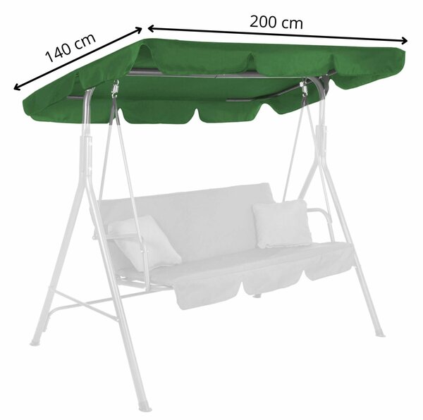 Springos poliészter Napellenző 200x140cm - Sötétzöld