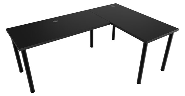 N sarok számítógépasztal, 160/110x73-76x50, fekete, jobb