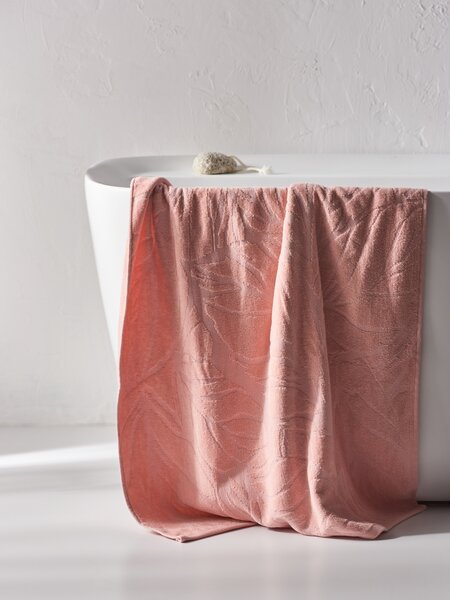 Sinsay - Pamut törölköző jacquard mintával - pasztellpink
