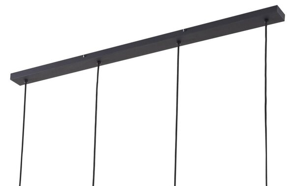 Lindby függőlámpa Hildur, 4 lámpás, 118 cm, füstszürke, üveg, dimmelhető, Alu / szürke / cink, Nappali / Étkező, Üveg