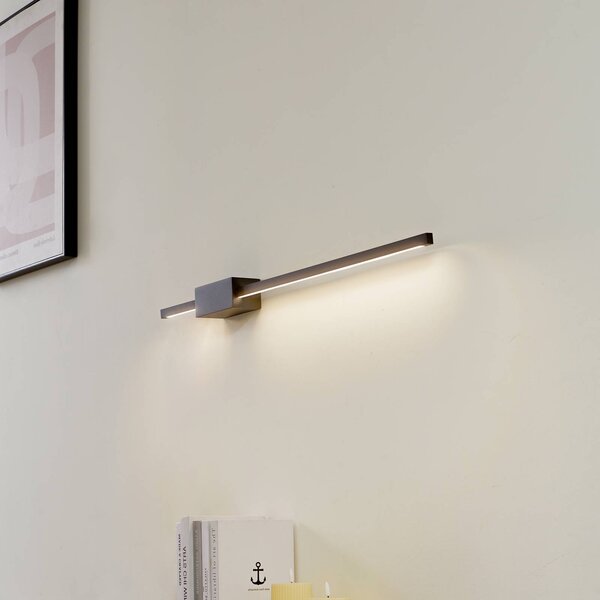 Lucande LED fali lámpa Skaila, fekete, 90cm hosszú, 3,000 K, Fekete, Nappali / Étkező, Alumínium, Modern
