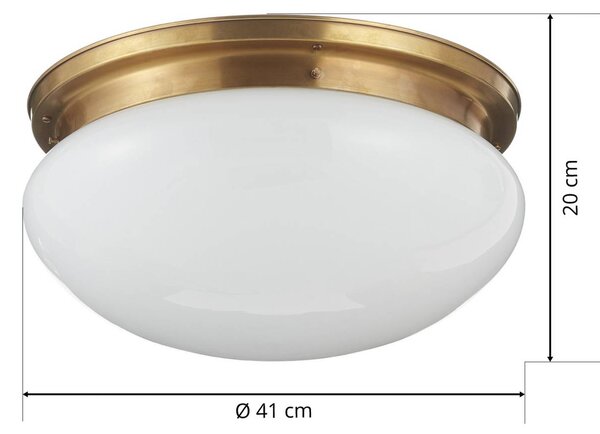 Berliner Messinglampen Nagyméretű sárgaréz mennyezeti lámpa Harry Ø 40 cm, dimmelhető, Sárgaréz / arany, Nappali / Étkező, Sárgaréz, Antik