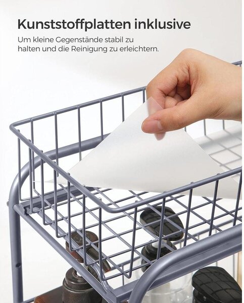Egymásra rakható szekrényrendező, 2 szintes tárolórendszer, ezüst