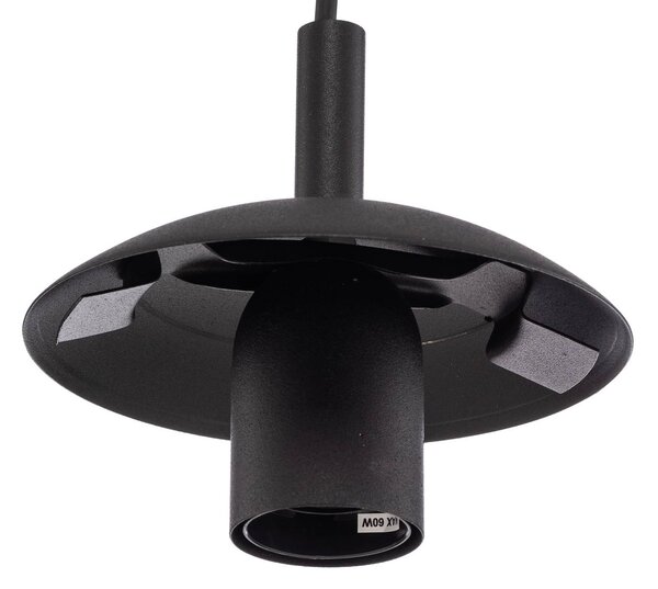 TK Lighting Üveg lógó világítás, Ø 35 cm, fekete/átlátszó, dimmelhető, Tiszta / átlátszó, Nappali / Étkező, Üveg, Modern