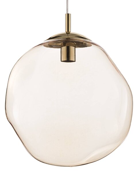 TK Lighting Sol üveg függőlámpa, Ø 35cm, fekete/borostyán színű, dimmelhető, Tiszta / átlátszó, Nappali / Étkező, Üveg, Modern