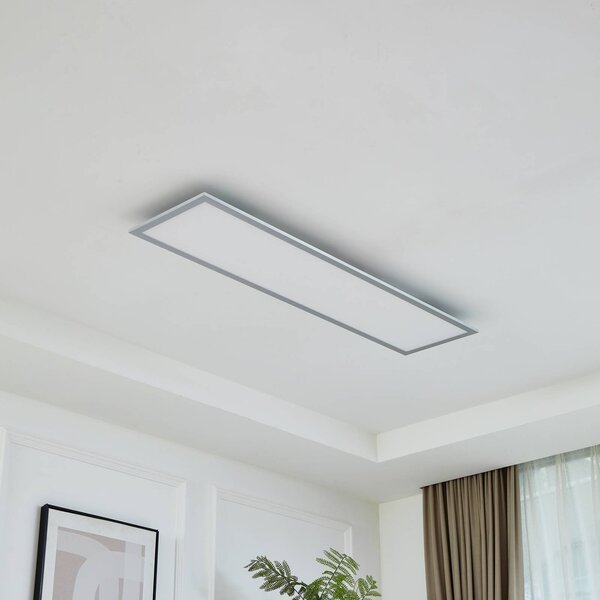 Arcchio LED panel Lyndra, 120 cm, ezüst, alumínium, dimmelhető, CCT, dimmelhető, Alu / szürke / cink, Nappali / Étkező, Alumínium, Modern