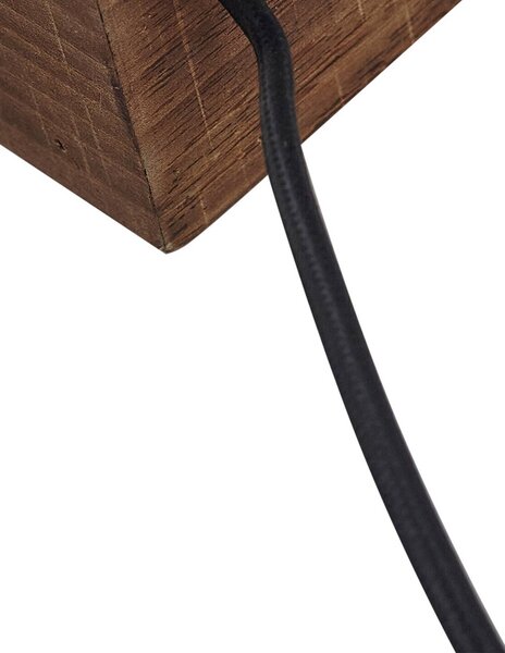 Lindby Vatana fali lámpa, fa, dugó, USB csatlakozó, 80 cm, dimmelhető, Sötét fa, Nappali / Étkező, Fa, Vidéki otthon / Rusztikus