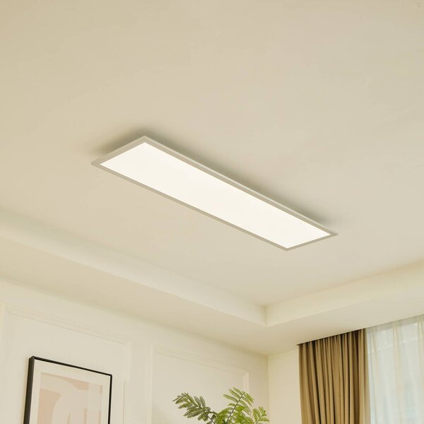 Arcchio LED panel Lyndra, 120 cm, ezüst, alumínium, dimmelhető, CCT, dimmelhető, Alu / szürke / cink, Nappali / Étkező, Alumínium, Modern
