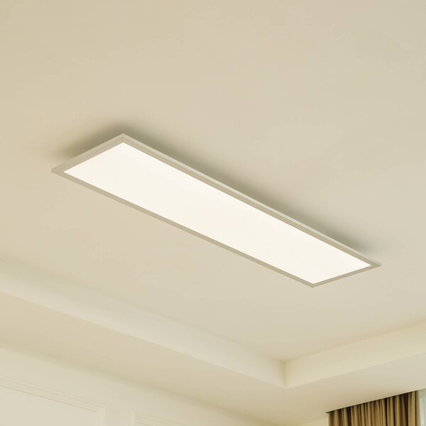 Arcchio LED panel Lyndra, 120 cm, ezüst, alumínium, dimmelhető, CCT, dimmelhető, Alu / szürke / cink, Nappali / Étkező, Alumínium, Modern