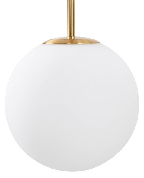 Lucande LED-es függőlámpa Joran, 3-lámpás, fehér, üveg, Fehér / opál, Nappali / Étkező, Üveg, Modern