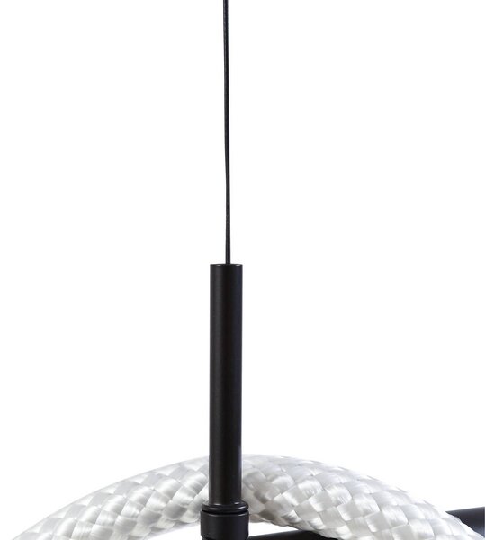 Lucande LED-es Kisune függőlámpa, fekete/fehér, fém, Fekete, Nappali / Étkező, Műanyag, Modern