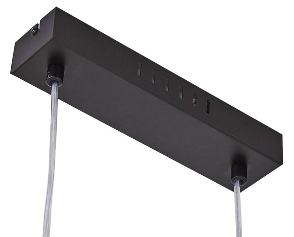 Lindby LED-es függőlámpa Spiraali, fekete, fa, hossza 95 cm, Fekete, Nappali / Étkező, Alumínium, Vidéki otthon / Rusztikus