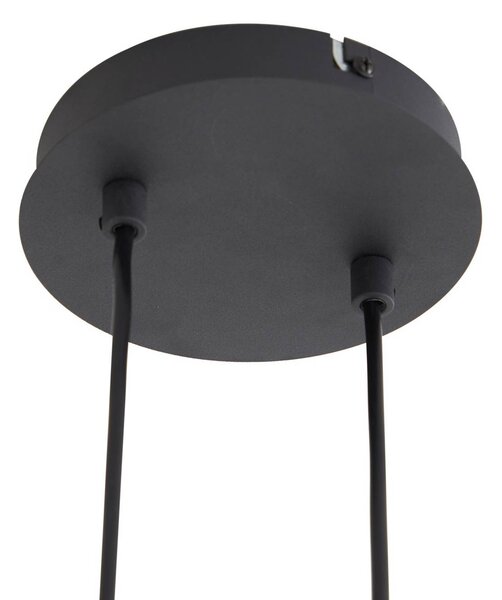 Lindby függőlámpa Isamer, füstszürke/borostyán, 130 cm, gömb alakú, dimmelhető, Fekete, Nappali / Étkező, fém, Modern